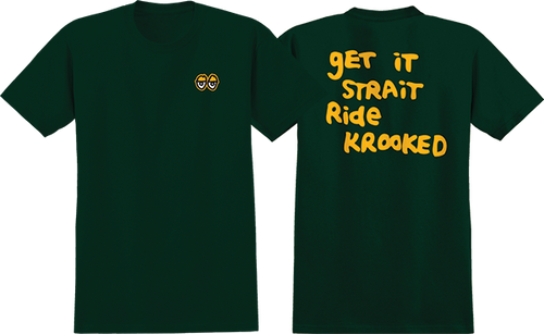 KROOKED STRAIT EYES SS TSHIRT MD-FOREST GRN/GOLD