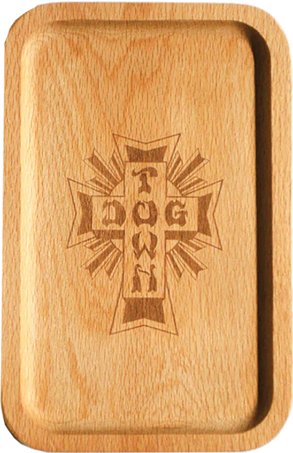 DOGTOWN WOOD ROLLING UTILITY TRAY 8X5" - CROSS LOGO