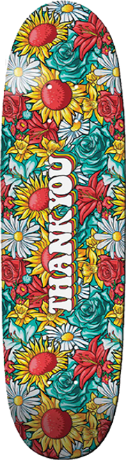 THANK YOU WILDFLOWERS SKATE DECK-8.75 FOOTBALL