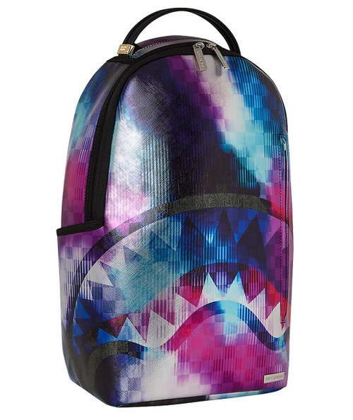 Sprayground Tye Check Backpack Purple Blue B5913 DLXV
