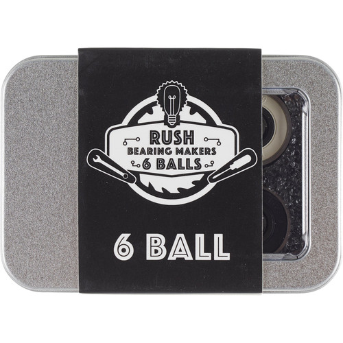 Rush 6 Ball Bearings Black Silver 8pack