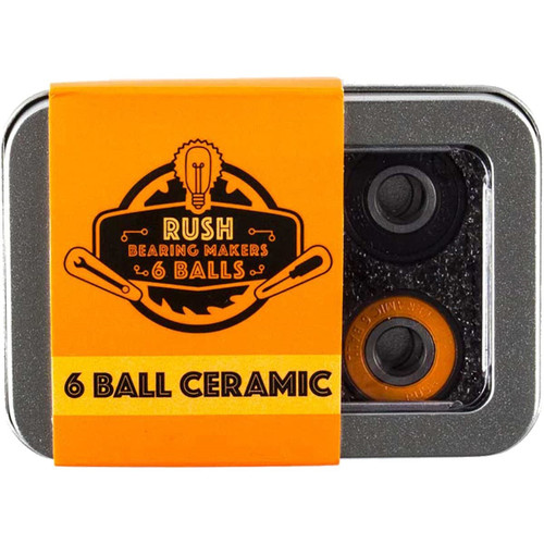 Rush Ceramic 6-Ball Bearings Orange Black 8pack