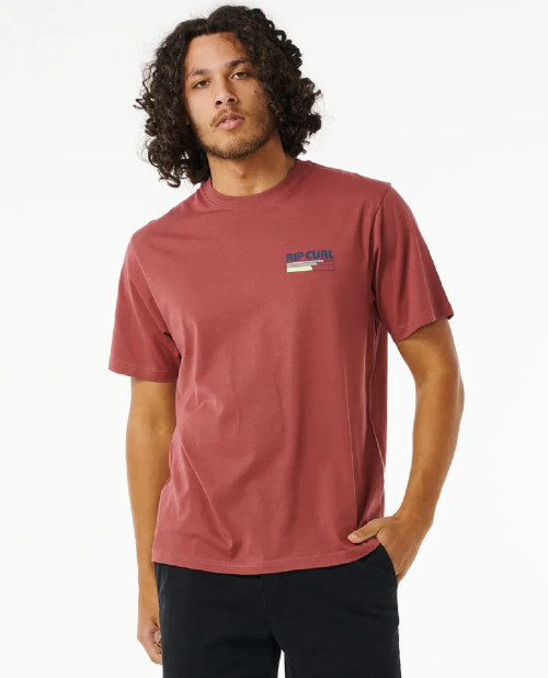 Rip Curl Surf Revival Line Up Tshirt Apple Butter Relaxed Fit