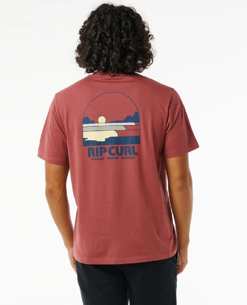 Rip Curl Surf Revival Line Up Tshirt Apple Butter Relaxed Fit