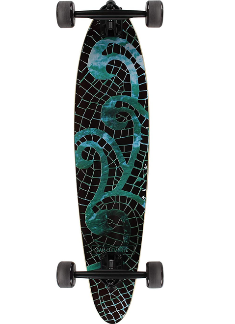 San Clemente Mosaic Sea LB Skateboard Complete Blue Brown 8x34