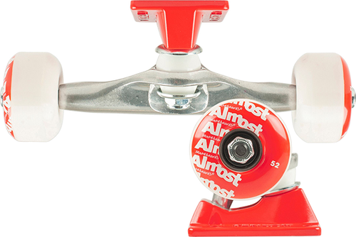 TENSOR/ALMOST ASSEMBLY 5.5 RAW/RED W/52mm REPEAT TRUCKS SET