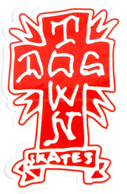 DOGTOWN GONZ CROSS 3" DECAL STICKER RED