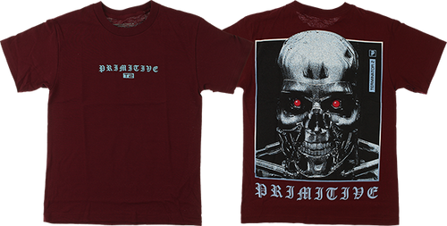 PRIMITIVE MACHINE SS TSHIRT SMALL BURGUNDY