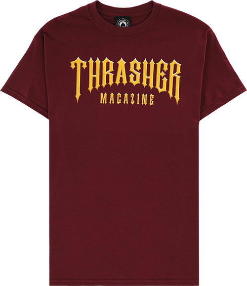 THRASHER LOW LOW LOGO SS TSHIRT LARGE  MAROON