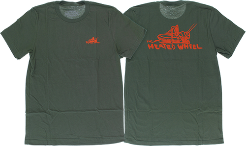 THE HEATED WHEEL GRASSHOPPER SS TSHIRT LARGE  BROWN/ORG