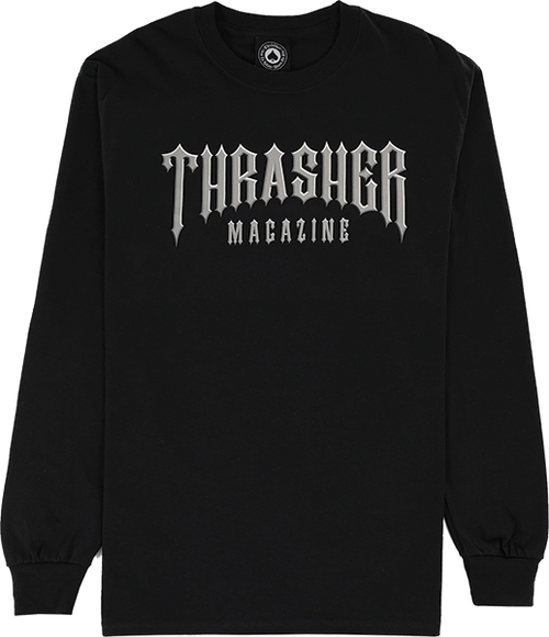 THRASHER LOW LOW LOGO LS MEDIUM BLACK