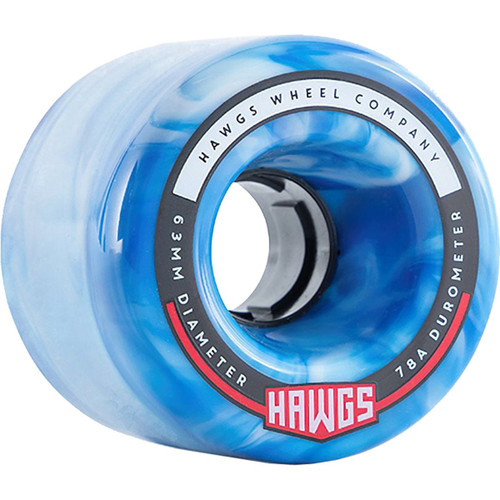 Hawgs Fattie Wheels Set Blue White Swirl 63mm/78a