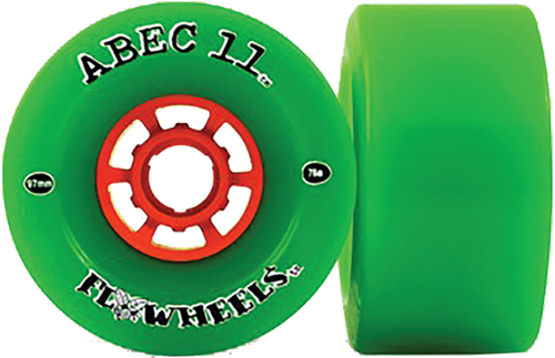 ABEC11 FLY WHEELS REFLY 97mm 74a LIME/ORG WHEELS SET of 4