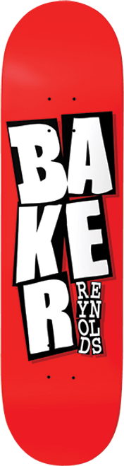 BAKER REYNOLDS STACKED RED SKATEBOARD DECK 8.0 B2