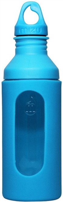 Glass Water Bottle with Sleeve - Translucent Blue