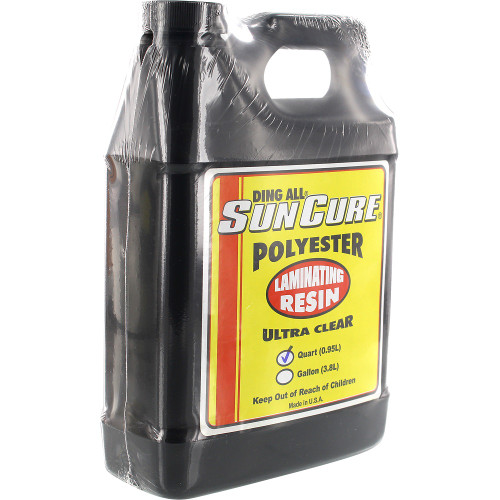 Ding All SunCure Polyester Laminating Resin Clear Quart Yellow Label