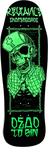 RELIANCE DEAD 2 SIN 80'S POOL SKATEBOARD DECK-9.75x32 GREEN