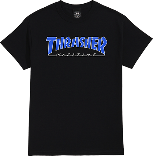 THRASHER OUTLINE SS TSHIRT MEDIUM BLACK/BLUE