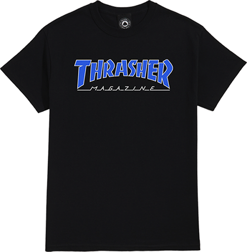 THRASHER OUTLINE SS TSHIRT XLARGE BLACK/BLUE