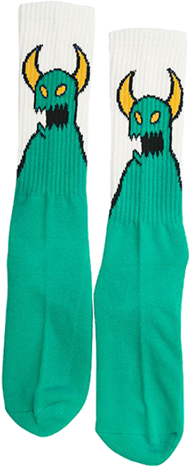 TOY MACHINE SKETCHY MONSTER CREW SOCKS GREEN/WHT 1pr