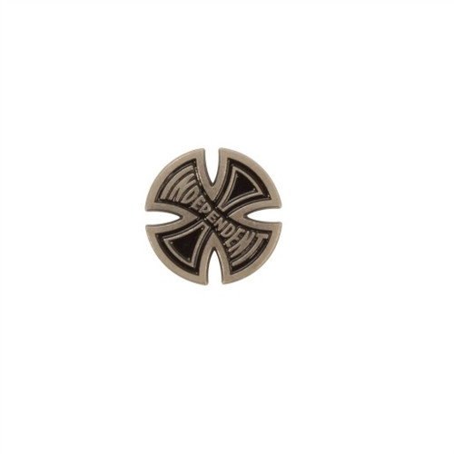 Independent Push Back Cross Lapel Pin Silver