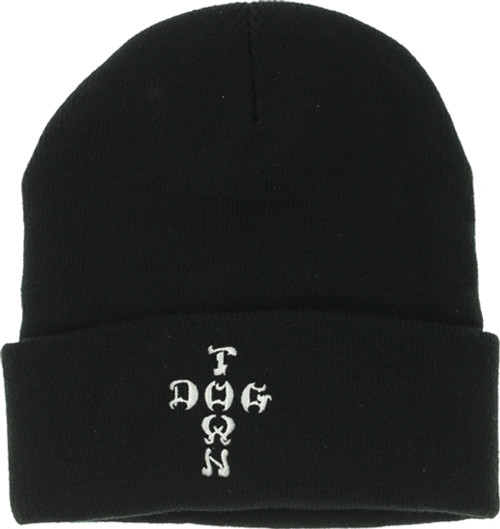 DOGTOWN EMBROIDERED CROSS LETTERS BEANIE BLACK