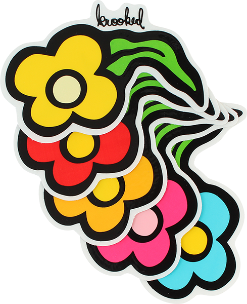 KROOKED WILD STYLE FLOWERS MED DECAL single STICKER