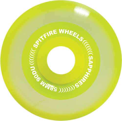 SPITFIRE SAPPHIRE 90DU CONICAL FULL 58MM NEON YELLOW WHEELS SET