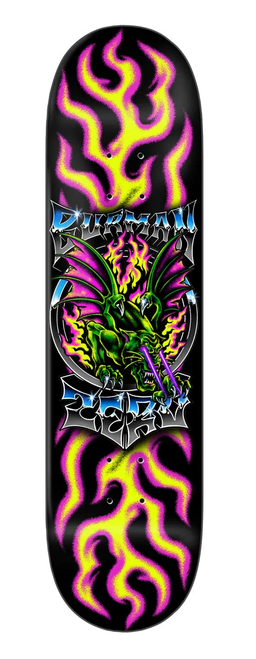 Zero Burman Chrome Skateboard Deck Black Yellow 8.5