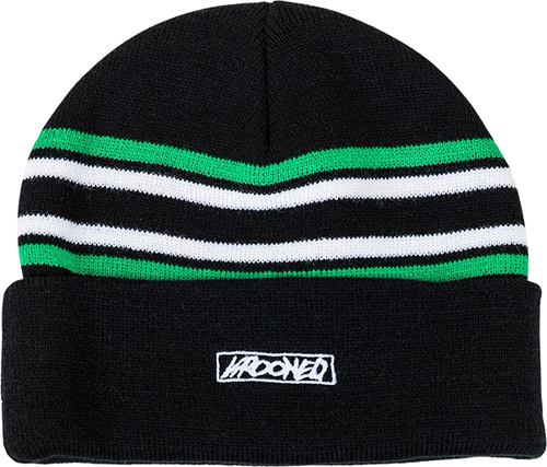 KROOKED MOONSMILE SCRIPT CUFF BEANIE BLK/GRN/WHT