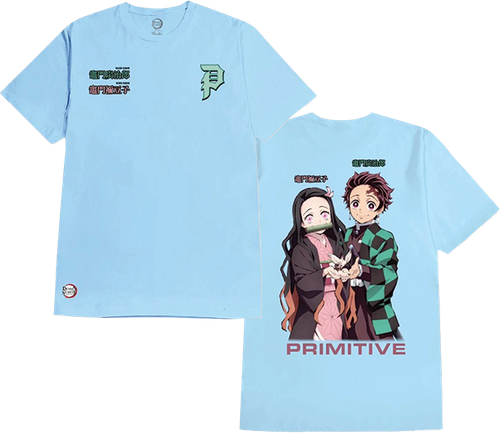 PRIMITIVE NEZUKO KAMADO SS TSHIRT MEDIUM POWDER BLU