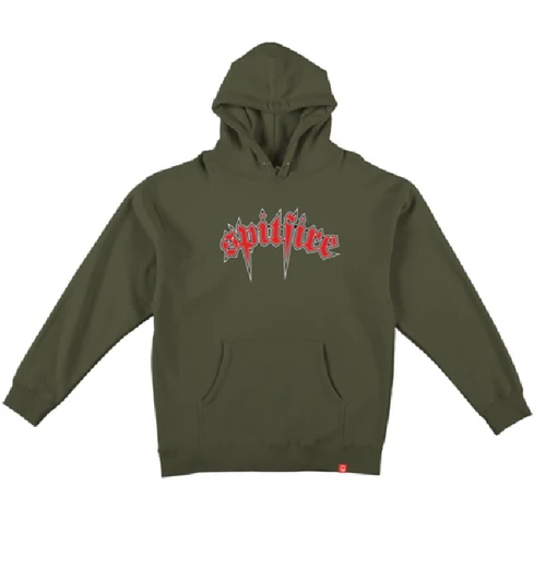 Spitfire Venom Hoodie Olive Red