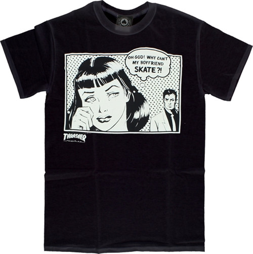 THRASHER BOYFRIEND SS TSHIRT SMALL BLACK