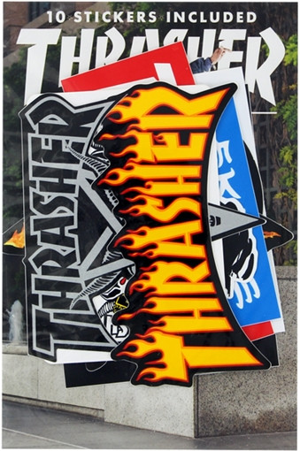 THRASHER 10/PACK ASSORTED STICKER