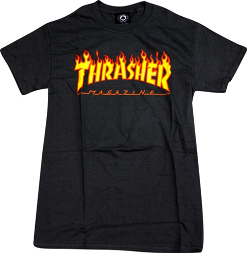 THRASHER FLAME SS Tshirt XXLARGE-BLACK