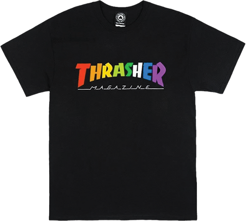 THRASHER RAINBOW MAG SS TSHIRT SMALL BLACK