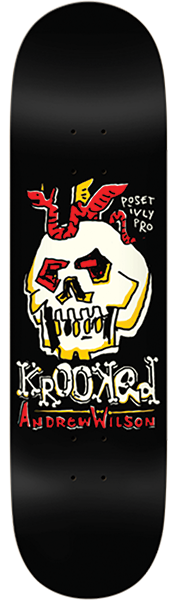 KROOKED A.WILSON POSITIVELY PRO SKATEBOARD DECK-8.5 BLACK