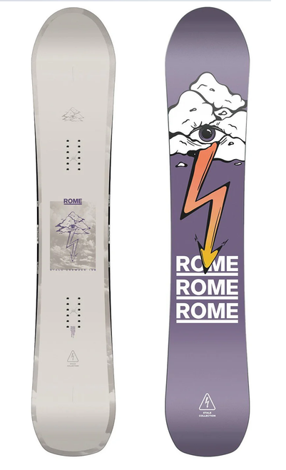 Rome Stale Crewzer Snowboard 2025 Off White 155