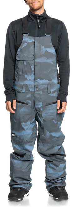 Quiksilver Utility Snow Bibs Mens Mountain Spray Flint