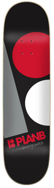 Plan B Macro Logo Skateboard Deck Black Red 7.75