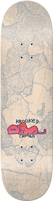 KROOKED CROMER CUTE CAT SKATEBOARD DECK-8.06 TAN