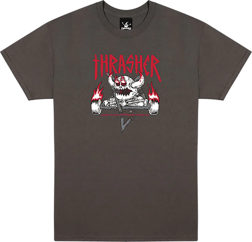 THRASHER TOY MACHINE MONSTER-GRAM SS TSHIRT XXLARGE-CHARCOAL