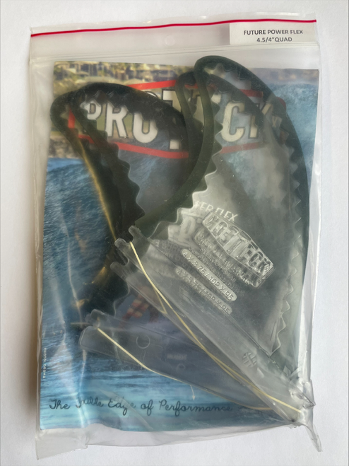 ProTeck Power Flex Quad Future Surfboard Fins Clear Black 4.5 / 4.0