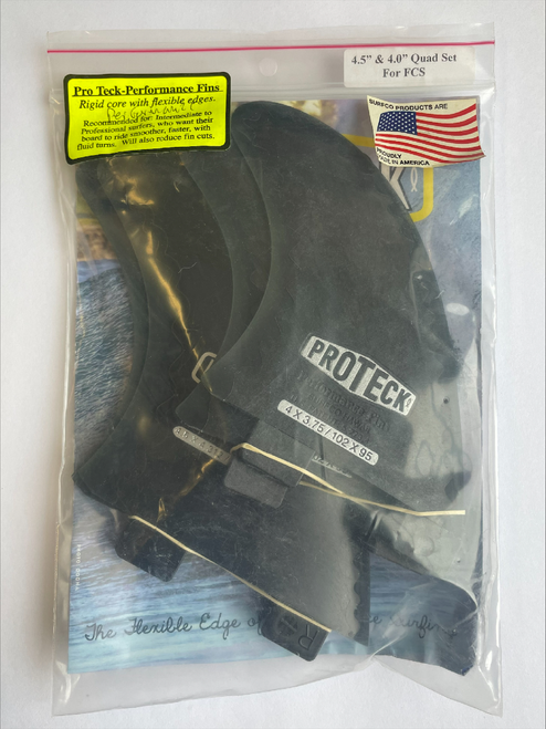 ProTeck Perfomance Quad FCS Surfboard Fins Black 4.5 / 4.0