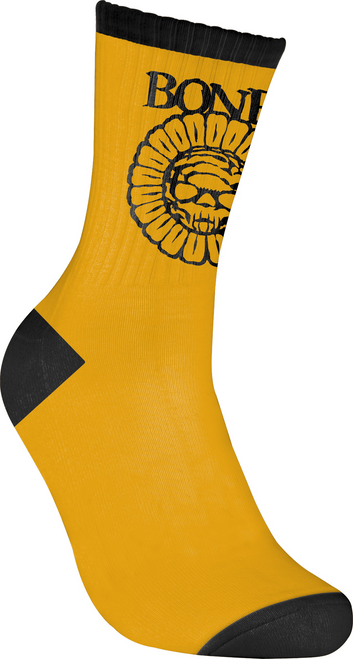 Bones Pushing Up Daisies Socks Gold Black One Size