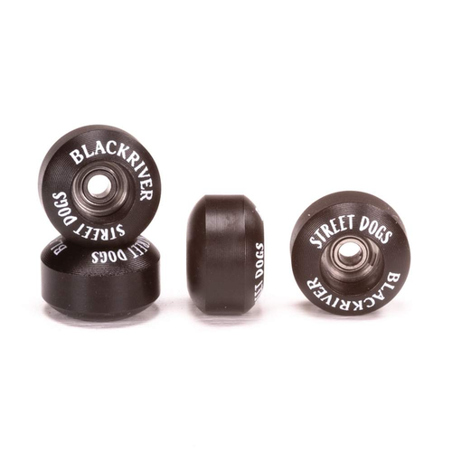 Blackriver Street Dogs Fingerboard Wheels Set Black White 7.75mm