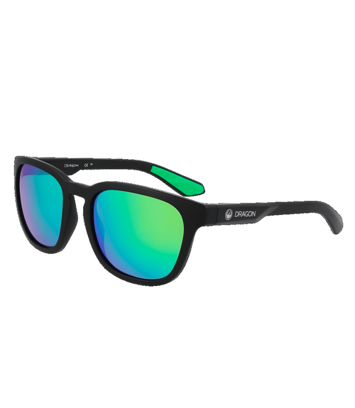 Dragon Dune H20 Polarized Matte Black LL Green Ion
