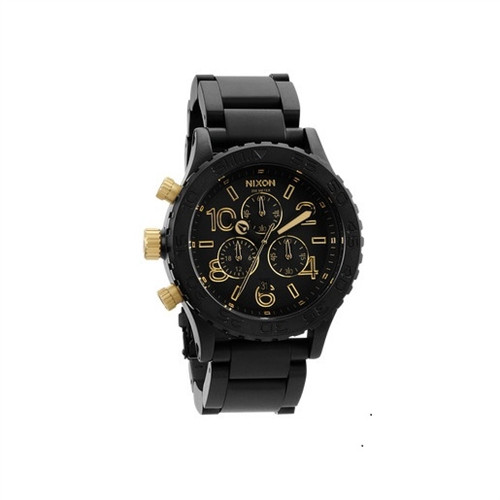 NIXON 42-20 Chrono Matte Black Gold Watch