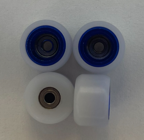 Social Metal Core Dual Duro Fingerboard Wheels Blue White 7.5mm x 5w