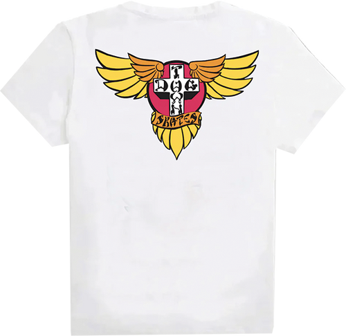 DOGTOWN WINGS 70'S SS TSHIRT LARGE WHITE